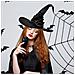 Cappello Da Strega Costume Di Halloween 3 Pezzi Nero 45 X 45 Cm - Foto miniatura 2
