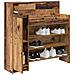 Armadio per scarpe Legno Vecchio 100.5x28x100 cm Legno Solido - Foto miniatura 3