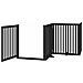 Cancello per Cani Porta Pieghevole Nero 6 Pannelli 480cm Pioppo - Foto miniatura 4