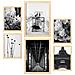 Set Di 6 Stampe Immagini Di Parigi, Stampe Artistiche Da Parete, Poster, Decorazioni, Design D'interni, Galleria D'arte A3 & A4 Telaio In Legno Chiaro - Foto miniatura 1