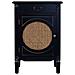Tavolino In Legno Laccato Nero Con Griglia 46x36x68h Cm - Foto miniatura 2
