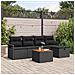 Set Divano da Giardino con cuscino 6 pcs Nero polyrattan - Foto miniatura 2