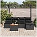 Set Divano da Giardino con cuscino 6 pcs Nero polyrattan - Foto miniatura 3
