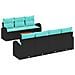 Set Divano da Giardino 8 pcs Nero e Turchese polyrattan - Foto miniatura 1