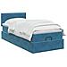 Letto ottomano con materasso Blu Scuro 80 x 200 cm Velluto - Foto miniatura 3