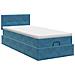 Letto ottomano con materasso Blu Scuro 80 x 200 cm Velluto - Foto miniatura 8