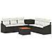 Set di divani 8 pz Nero e Bianco Crema - Foto miniatura 1