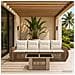 Set Divano da Giardino 5 pz Beige e Bianco Crema polyrattan - Foto miniatura 2