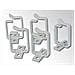 PASSACAVI PER ARMADI RACK 150x70 mm. CONFEZIONE 10 PEZZI - COLORE GRIGIO RAL 7035 - Foto miniatura 1