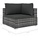 Set Divani da Giardino 4 pz con Cuscini in Polyrattan Grigio - Foto miniatura 2