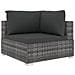 Set Divani da Giardino 4 pz con Cuscini in Polyrattan Grigio - Foto miniatura 3