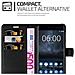 Custodia Compatibile Con Nokia 6 In Nero Carbone - Coperchio Protettiva Con Chiusura Magnetica, Funzione Stand E Tasca Per Le Carte - Foto miniatura 4