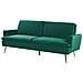 Divano Letto 3 Posti In Velluto Verde Scuro Vettre - Foto miniatura 5