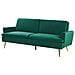 Divano Letto 3 Posti In Velluto Verde Scuro Vettre - Foto miniatura 6