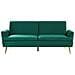 Divano Letto 3 Posti In Velluto Verde Scuro Vettre - Foto miniatura 1