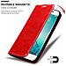 Custodia Compatibile Con Meizu Pro 7 In Rosso Mela - Coperchio Protettiva Con Chiusura Magnetica, Funzione Stand E Tasca Per Le Carte - Foto miniatura 6