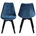 Set Di 2 Sedie Nora In Velluto Blu Con Cuscino - Foto miniatura 9
