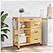 Carrello Da Cucina Monza 84x40x90 Cm In Legno Massello Di Pino - Foto miniatura 3