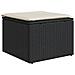 Sgabello Giardino Con Cuscino Nero 55x55x37 Cm In Polyrattan - Foto miniatura 2