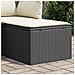 Sgabello Giardino Con Cuscino Nero 55x55x37 Cm In Polyrattan - Foto miniatura 1
