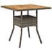 Tavolo Giardino Piano Legno Acacia Grigio 80x80x75cm Polyrattan - Foto miniatura 2