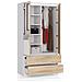 Armadio A 2 Ante Battenti E Cassetti S90 con specchio, 90x51x180 cm, Colore Bianco e Sonoma Quercia - Foto miniatura 2