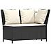 Set Divani da Giardino 4 pz con Cuscini Forma L Polyrattan Nero - Foto miniatura 3