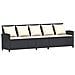 Set Divani da Giardino 4 pz con Cuscini Forma L Polyrattan Nero - Foto miniatura 4