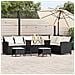 Set Divani da Giardino 4 pz con Cuscini Forma L Polyrattan Nero - Foto miniatura 1