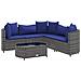 Set Divano Da Giardino 6 Pz Con Cuscini Grigio In Polyrattan - Foto miniatura 2