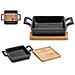 Vassoio Ghisa Quadrato Peq Band Bamboo 14*19*5 Cm 19x14x5 Cm. Colore Nero - Foto miniatura 4