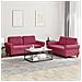 Set Di Divani 2 Pz Con Cuscini Rosso Vino In Velluto - Foto miniatura 7