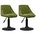 Sedie da Pranzo Girevoli 2 pz Verde Chiaro in Velluto - Foto miniatura 1