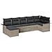 Set di Divani da Giardino 7 Pezzi con Cuscini Grigio Chiaro in Rattan Poliestere, Divano da Giardino 2 Posti con Contenitore e Cuscini Grigio Chiaro in Rattan Poliestere - Foto miniatura 1