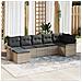 Set di Divani da Giardino 7 Pezzi con Cuscini Grigio Chiaro in Rattan Poliestere, Divano da Giardino 2 Posti con Contenitore e Cuscini Grigio Chiaro in Rattan Poliestere - Foto miniatura 2