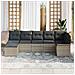 Set di Divani da Giardino 7 Pezzi con Cuscini Grigio Chiaro in Rattan Poliestere, Divano da Giardino 2 Posti con Contenitore e Cuscini Grigio Chiaro in Rattan Poliestere - Foto miniatura 3