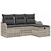 Set di Divano da Giardino in 4 Pezzi con Cuscini Grigio Chiaro in Rattan,  Divano da Giardino per 2 con Storage & Cuscini Grigio Chiaro in Rattan - Foto miniatura 1