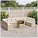 Set Divano da Giardino  da 11 Pezzi con Cuscini Beige in Polyrattan e Acacia, Divano da Giardino a 2 Posti con Cuscini Beige in Polyrattan - Foto miniatura 3