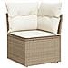 Set Divano da Giardino  da 11 Pezzi con Cuscini Beige in Polyrattan e Acacia, Divano da Giardino a 2 Posti con Cuscini Beige in Polyrattan - Foto miniatura 6
