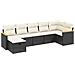Set Divani da Giardino con Cuscini 7pz Nero Polyrattan - Foto miniatura 1