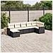 Set Divani da Giardino con Cuscini 7pz Nero Polyrattan - Foto miniatura 2