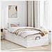 Struttura Letto Pouf con Materasso Bianco 100x200 cm Similpelle - Foto miniatura 3