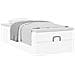 Struttura Letto Pouf con Materasso Bianco 100x200 cm Similpelle - Foto miniatura 5
