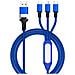 Cavo Di Ricarica Intrecciato 5 In 1 Con Luce Notturna Led Multifunzione Blue - Foto miniatura 1