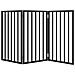 Cancello per Cani Pieghevole 3 Pannelli Nero 150cm Legno Pioppo - Foto miniatura 4