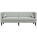 Divano Chesterfield Grigio chiaro 194 x 74.5 x 70.5 cm Velluto - Foto miniatura 4