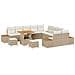 Set Divano da Giardino con cuscino 13 pcs Beige Poly Rattan - Foto miniatura 1