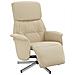 Poltrona Reclinabile con Poggiapiedi Crema in Tessuto - Foto miniatura 1