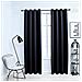 Tende oscuranti con anelli 2 pz Nero 137x213 cm Tessuto - Foto miniatura 2