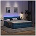 Struttura Letto Pouf con Materassi 160x200 cm Velluto - Foto miniatura 3